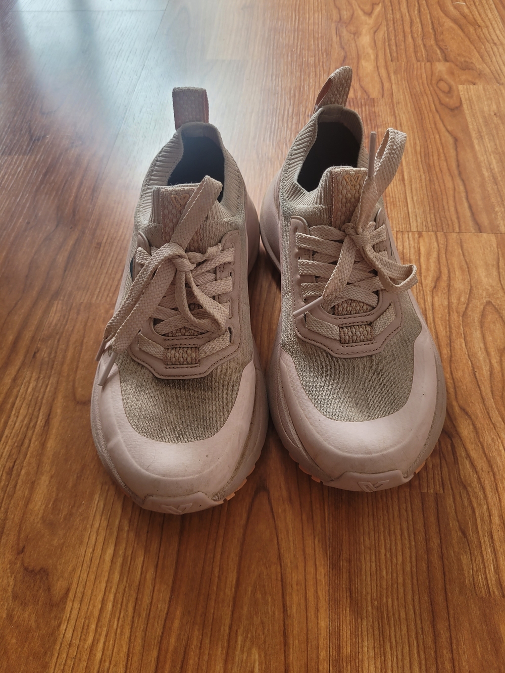Vessi Lightweight Lace-Up Sneakers in Light Taupe
